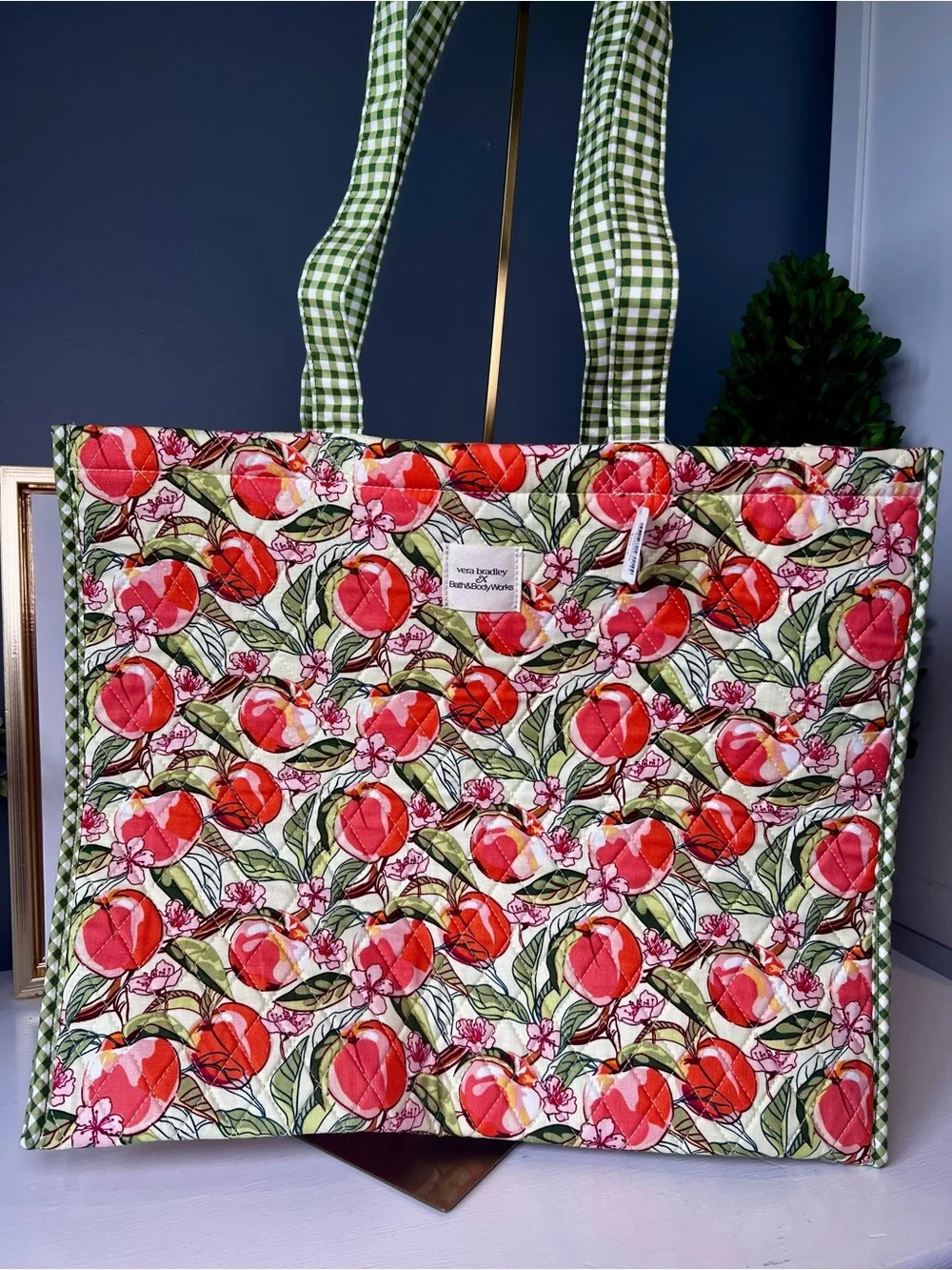 Vera Bradley x Bath & Body Works Peach Orchard Quilted Tote Floral Market Bag